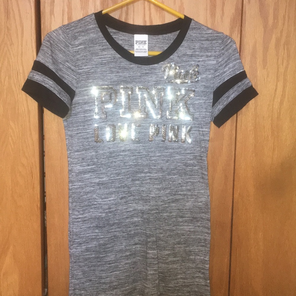 PINK grey and black T-shirt